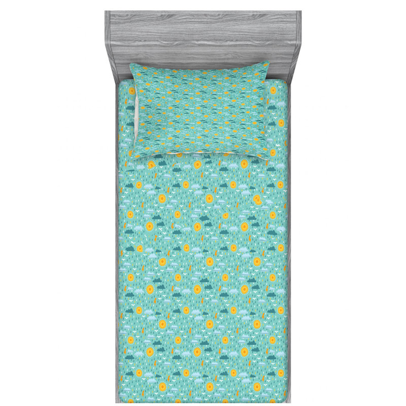 Microfiber Sheet Set, Twin Sheet Set with Fitted Sheet