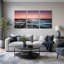 Ensemble de 3 toiles murales représentant des paysages de coucher de soleil, idéales pour la décoration du salon, de la chambre ou de la maison.-129073413