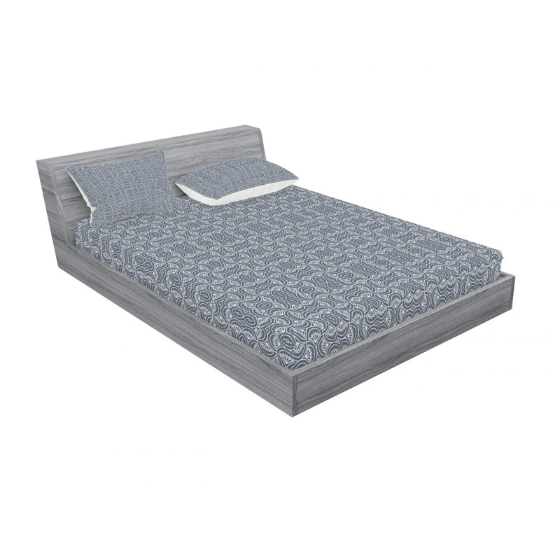 Microfiber Abstract Sheet Set, Queen Sheet Set with Fitted Sheet