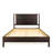Vivian Solid Wood Bed with Headboard, Rustic Black Wood Bed Frame-1544080906
