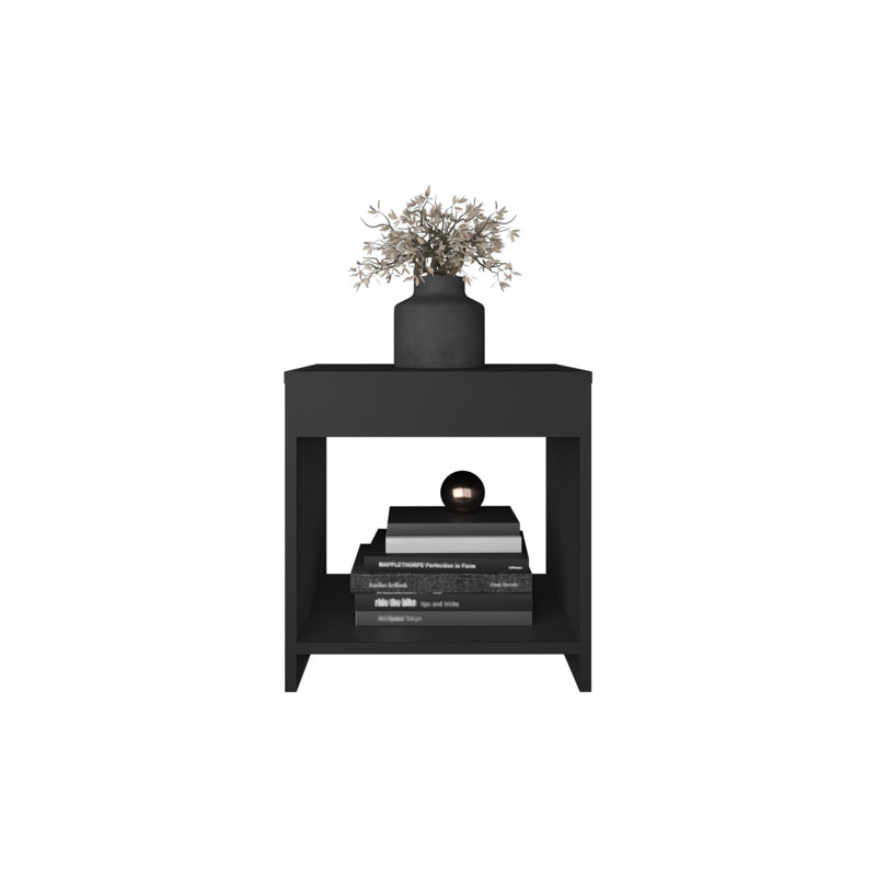 Table de chevet minimaliste de 16,5 po de hauteur avec tablette ouverte