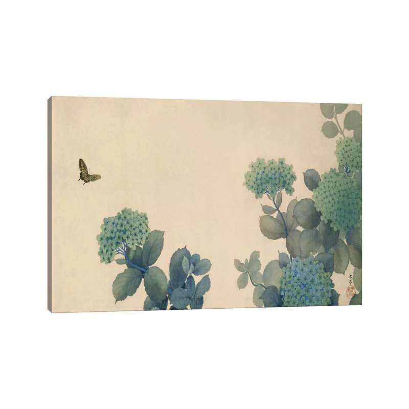 Hydrangeas by Hishida Shunso - Wrapped Canvas Gallery-Wrapped Canvas Giclée