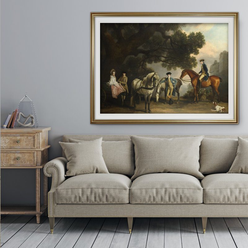 « melbourne familles », impression, Cadre doré, H 31 po x l 43 po x P 1,5 po
