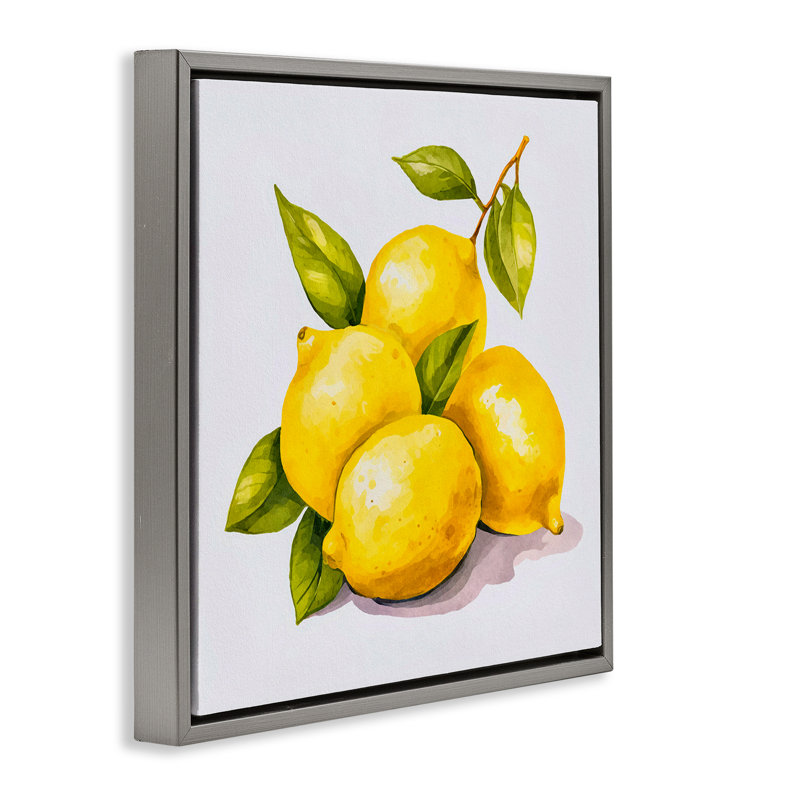 «Lemon Delights Fruit», art mural encadré flottant par Andrea Haase, H 25 po x l 25 po, Cadre flottant gris lustré