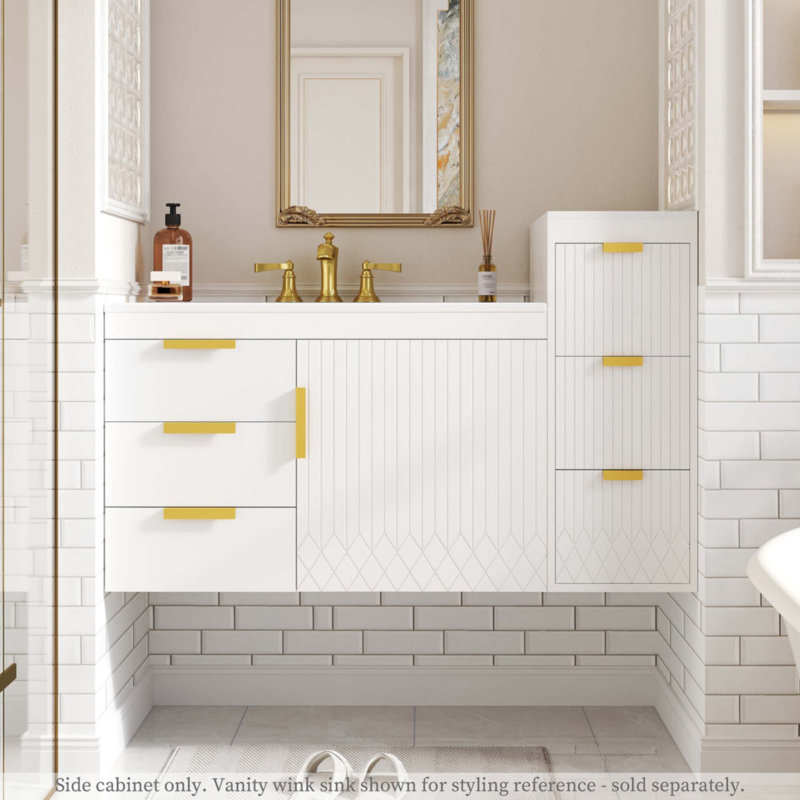 Wall Mounted Floating Cabinet, White