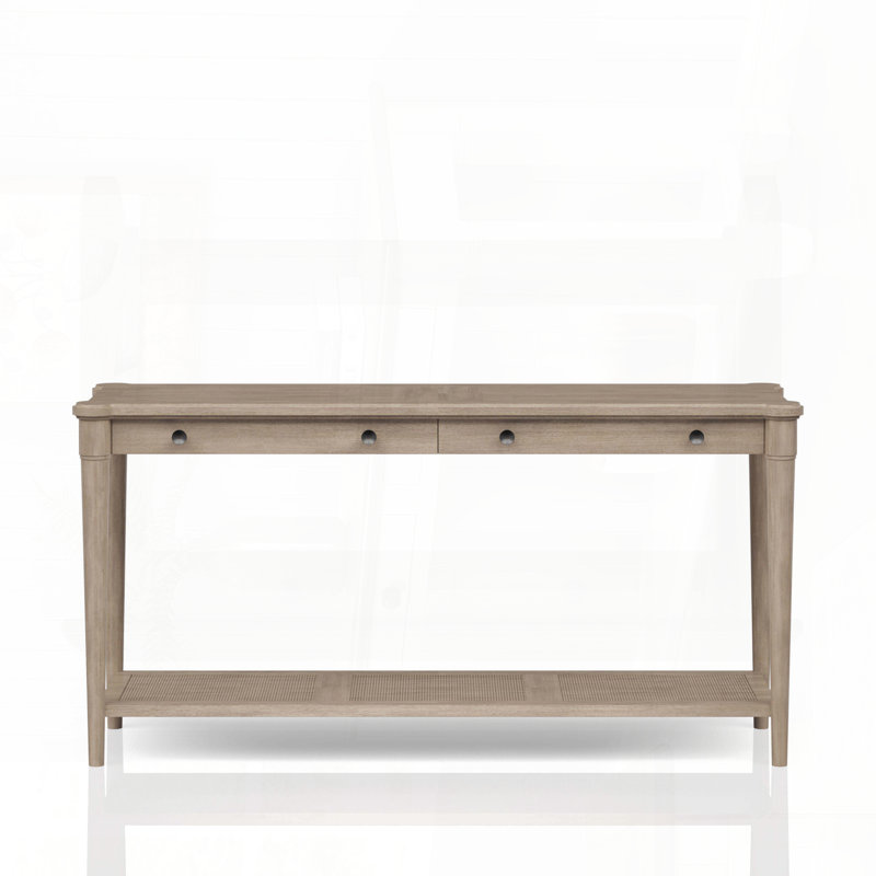 Table de canapé transitionnelle avec finition sable et 2 tiroirs