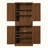 4 Door Storage Cabinet with Rattan Accents