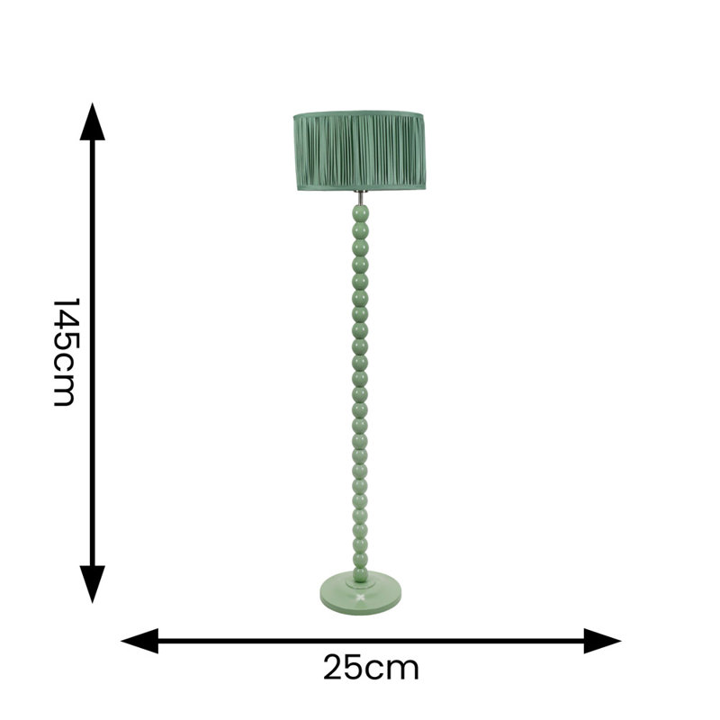 Grenada 145cm Traditional Floor Lamp, Yes, Green, Green