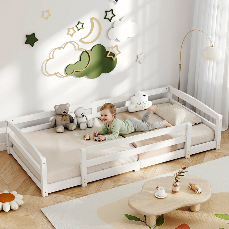 Double Entry Floor Bed, Twin, White