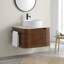 Meuble-lavabo mural de 61 cm (24 pouces) avec lavabo rond blanc rayé et tiroir de rangement-837719043-837719046-837719069