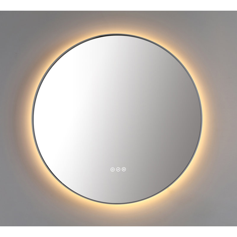 Shell LED Mirror, White, 29.52" x 29.52", Round