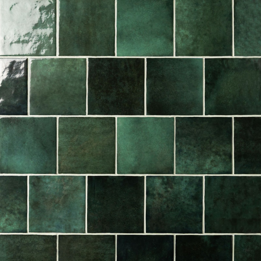 Cloe 5 in. x 5 in. Handmade-Look Ceramic Wall Glossy Subway Tile Bedrosians 