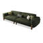 Canapé modulaire vert en cuir véritable-1019714377