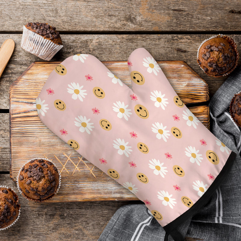 Smiley Fun Oven Mitt Cotton Twill