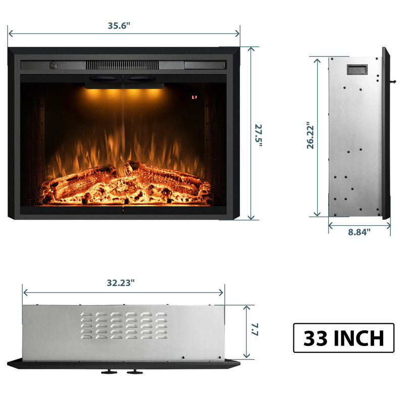 Saladin Electric Fireplace Inserts, 27.32" H x 35.63" W x 8.84" D