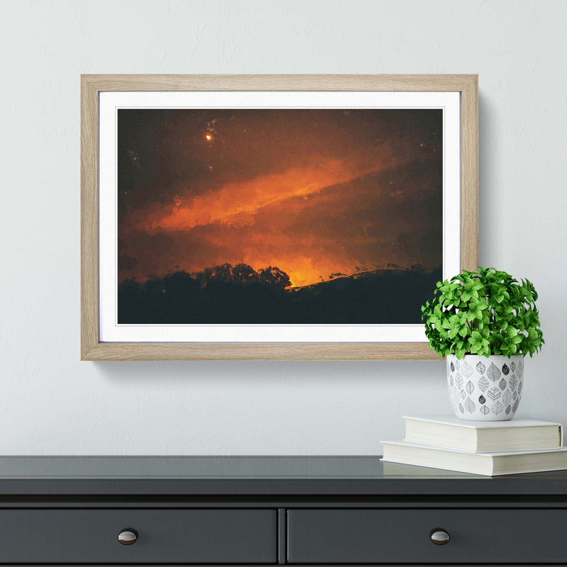 Orange Sky - Picture Frame Graphic Art Print, 62cm H x 87cm W x 2cm D, Oak Framed
