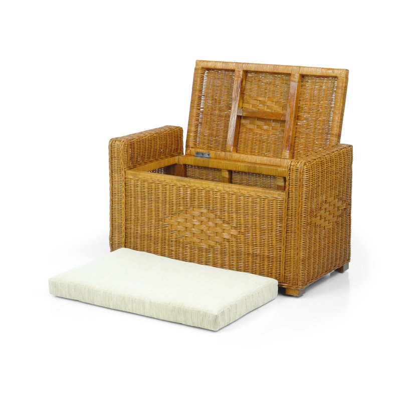 Adero 32" Wide Rectangle Storage Ottoman, Brown