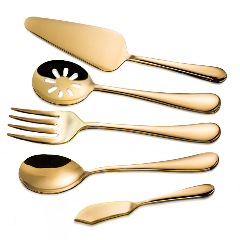 Mercer41 Skaneateles Stainless Steel Flatware Set - Service for 8, Gold