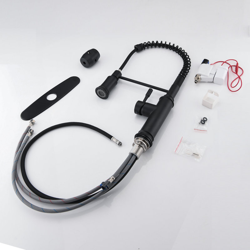 Robinet de cuisine tactile avec douchette extractible, Noir mat
