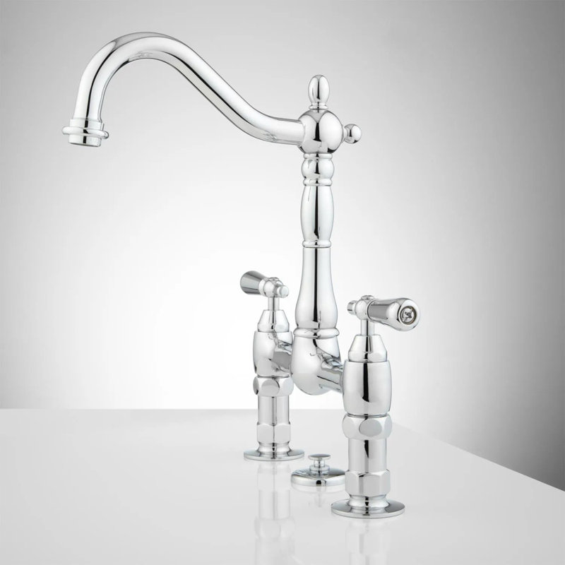 Bridge Widespread Bathroom Faucet with Lever Handles, Chrome