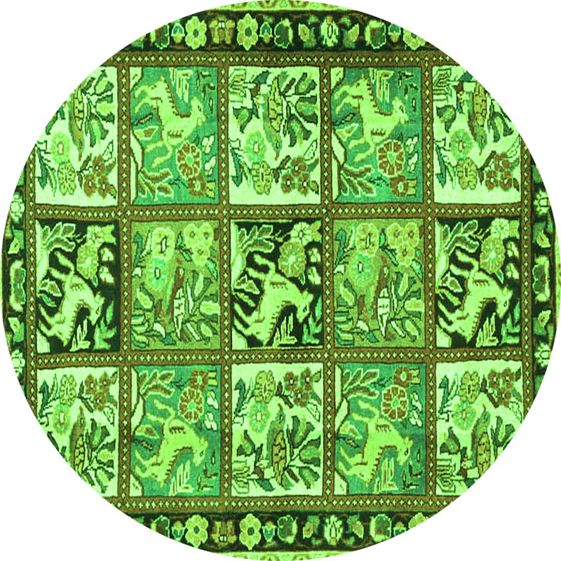 Washable Oriental Indoor Rug, Round 4'