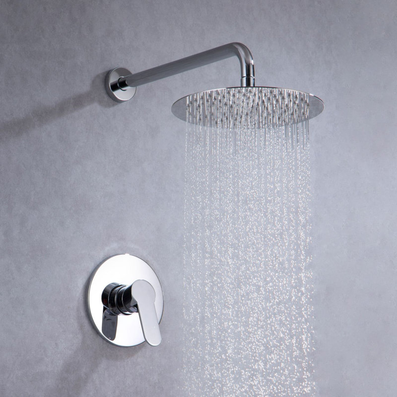 Système de douche complet à inverseur avec valve brute, Chrome