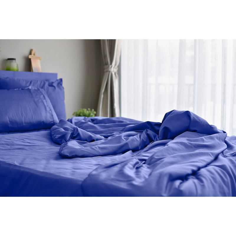  Ensemble de draps 6 pièces en rayonne, Ensemble de draps pour lit double + un drap-housse, Violet