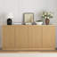 Buffet avec rangement, armoire-buffet de 62,60 po avec 4 portes et tablettes, rangement pour crédence en bois et café pour le salon, couloir naturel