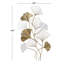 Décoration murale feuille d'or dorée avec accents blancs 25 po x 2 po x 40 po