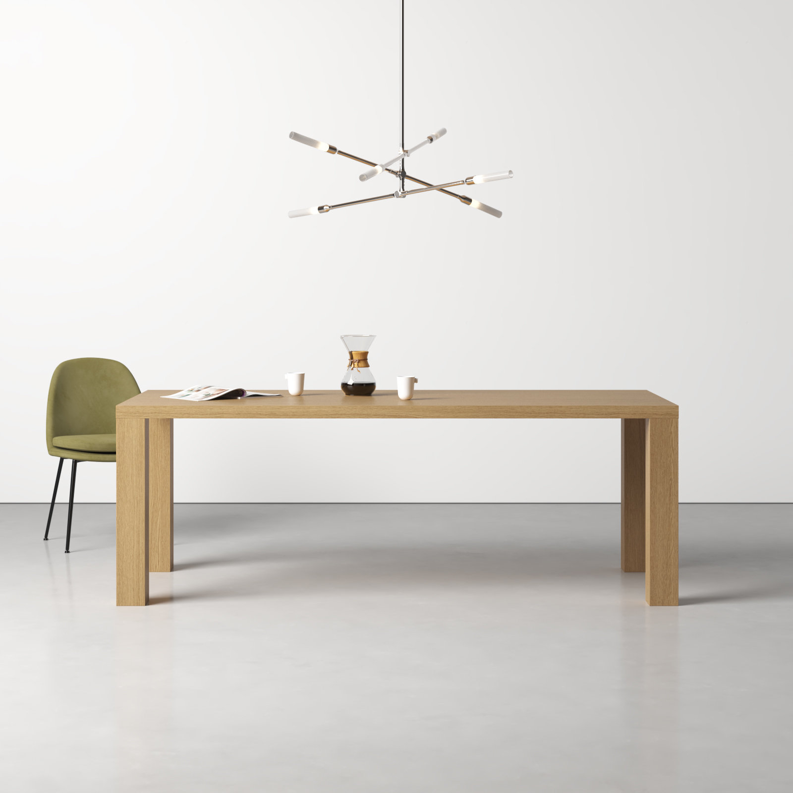 Carson 63" Dining Table, Walnut, 30" H x 63" L x 35.5" W