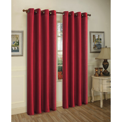 Mira Solid Semi-Sheer Grommet Curtain Panel Set