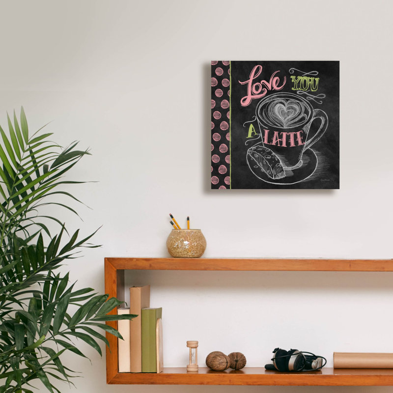 «Love You A Latte Color» par Mary Urban, art mural sur toile, 26 po x 26 po, H 12 po x l 12 po x P 0,75 po