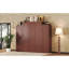 Lit escamotable, lit escamotable en bois avec 2 garde-robes et tablette de rangement, cadre de lit plateforme pliable multifonctionnel pour chambre d'amis, chambre à coucher-1149683277-1149683267