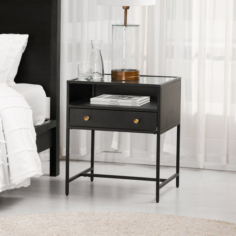 Cerasela 50.75cm W Metal Bedside Table