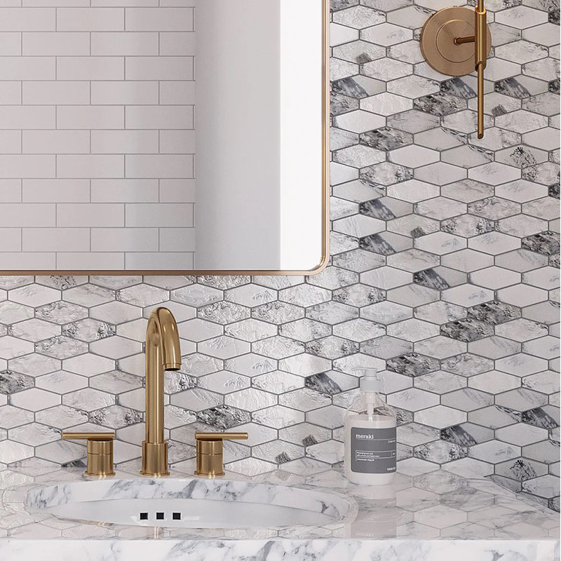 Verre 10.63 In. X 11.7 In. Glass Mosaic Wall And Floor Tile (8.6 Sq Ft/Case) - 10 Pack, White