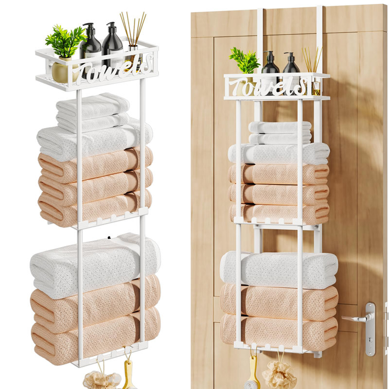 Over-the-Door Towel Rack, White