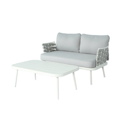 Steel Loveseat And Table