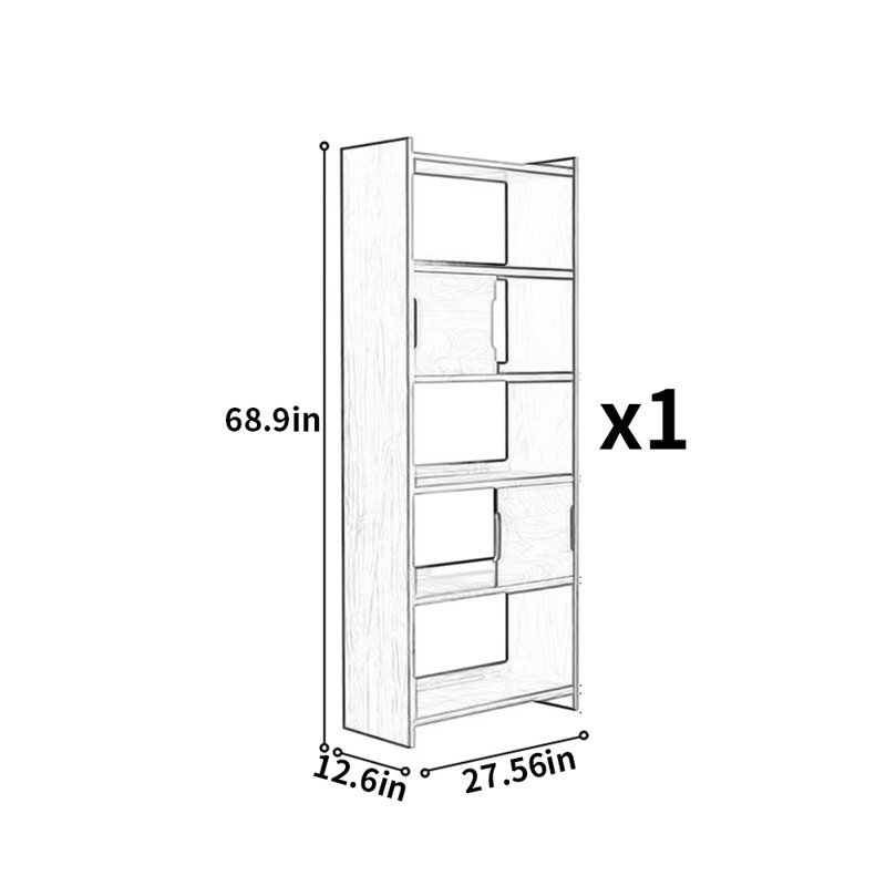 Solid wood household bookcase