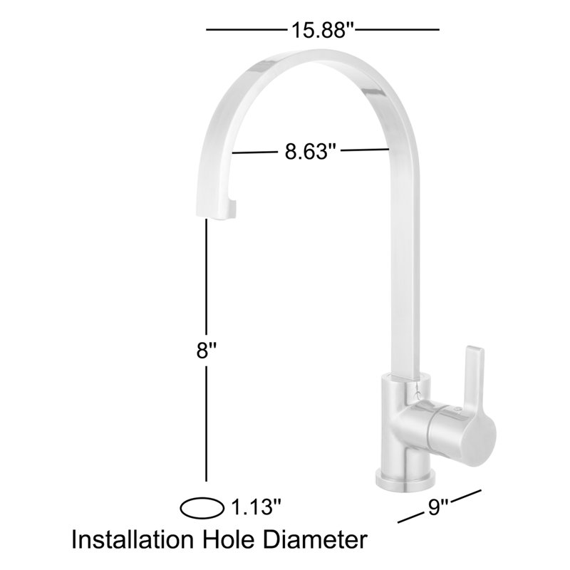 Eisen Home Coral Kitchen Faucet, Brushed Nickel