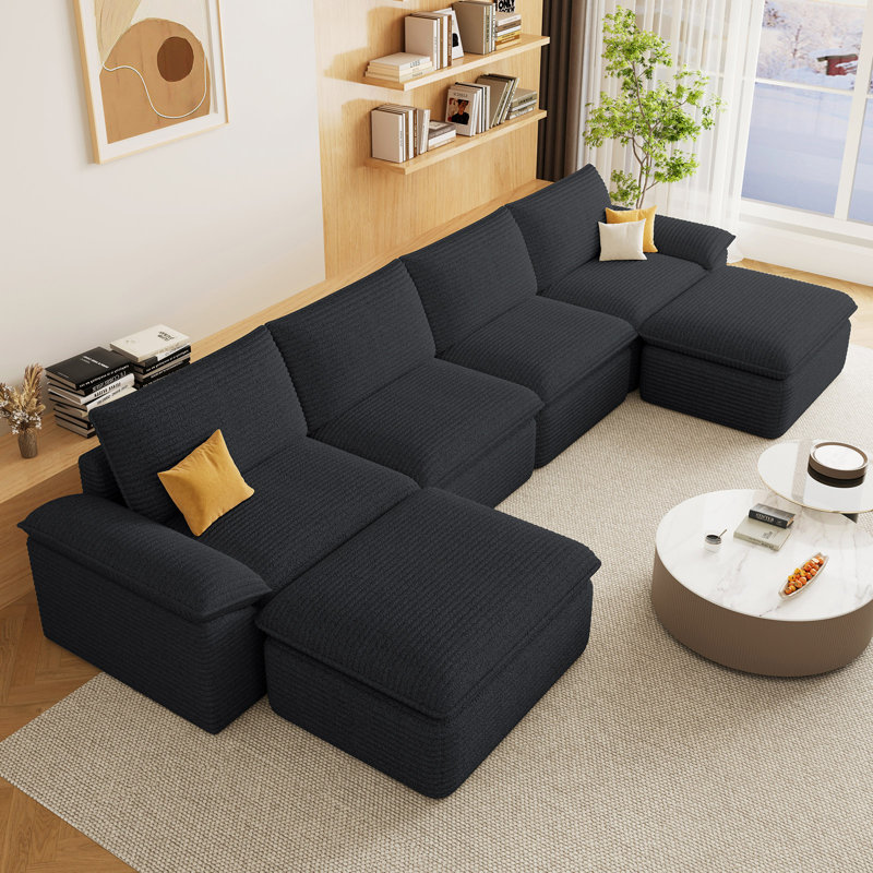 Canapé modulaire Boneless 141 po Cloud, Noir