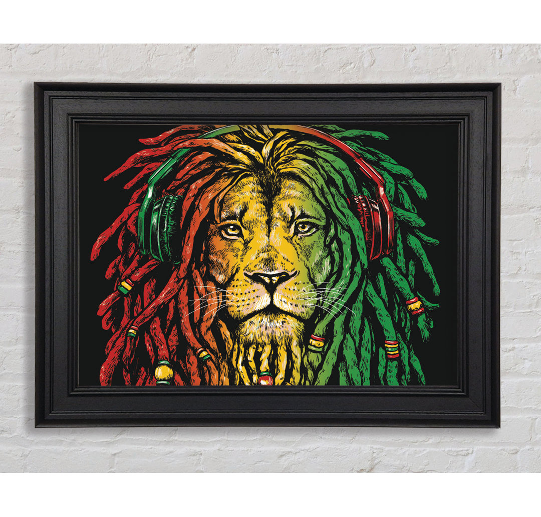 Rasta Lion - Einzelner Bilderrahmen Kunstdrucke