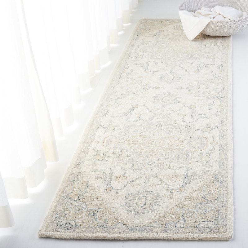 Tapis ivoire / beige en laine / coton touffeté à la main Lauren Ralph Lauren Percy, Tapis de couloir 2 pi 3 po x 12 pi