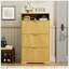 Tall Free Standing Shoe Cabinet with 3 Flip Drawers, Ample Storage for Entryway and Hallway, Modern Minimalist Design.