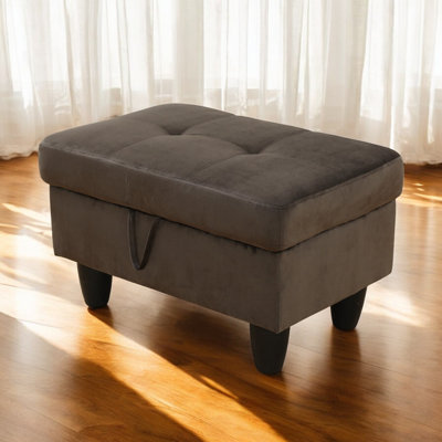  Repose-pieds capitonné rectangulaire avec rangement de 28,5 po Orella Marlinda