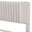 Lit plateforme double tapissier pleine grandeur avec 2 tiroirs et 1 lit gigogne simple, tête de lit classique, beige-130154271