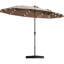 Double parasol avec matériau - grand abat-jour taupe 15 x 9 pi pour la plage