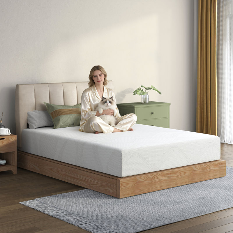 Memory Foam Mattress,with Cooling Green Tea Gel, Certipur-us Certified,white, Twin, 12"