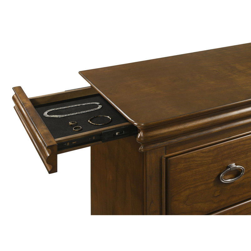 Ensemble de chambre à coucher 5 pièces Leonide, 5 Pcs: Bed, Nightstand, Dresser, Mirror, Chest, Queen
