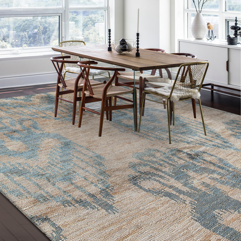 Hand-Knotted High-Quality Blue Area Rug