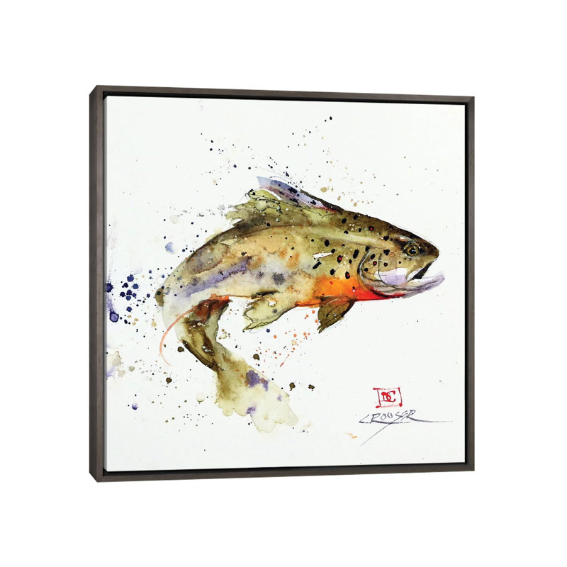 «Jilling Trout Good» par Dean Crouser - reproduction d'art, H 26 po x l 26 po x P 1,5 po, Pas de tapis